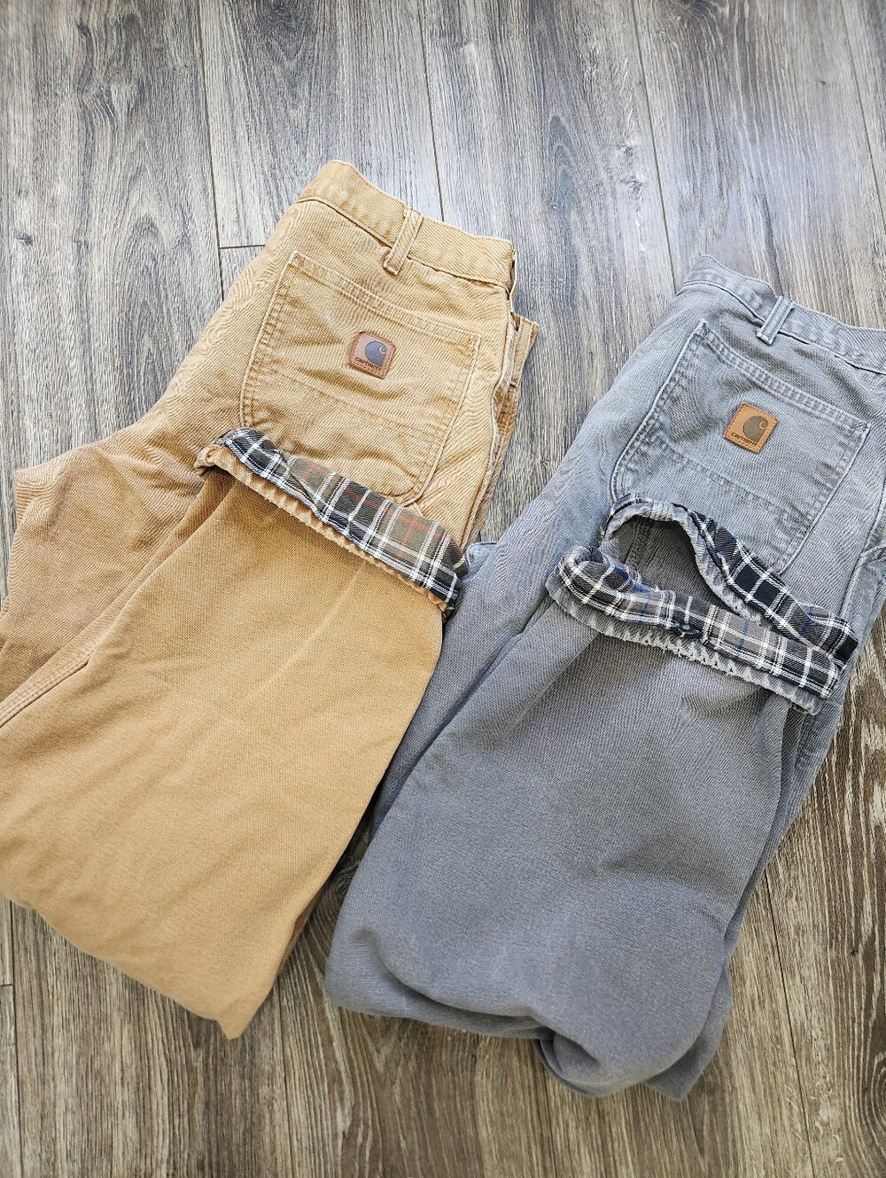 Vintage Carhartt B111 Flannel Lined Pants 2 Pair Bundle Original Fit 36x32
